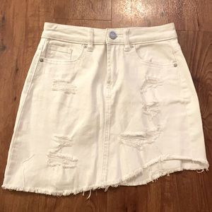 White Denin Mini Skirt